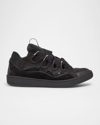 Lanvin Men's Curb Napa Leather Low-Top Sneakers