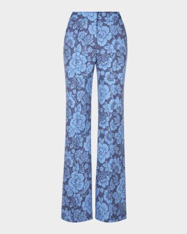Smythe Wide-Leg Pintuck Trousers