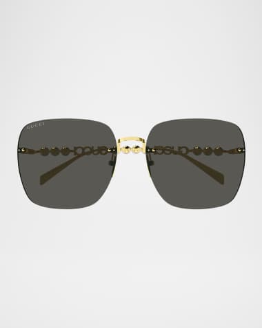 Gucci Metal Rectangle Sunglasses