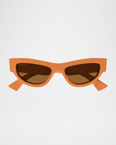 Gucci Logo Acetate Cat-Eye Sunglasses