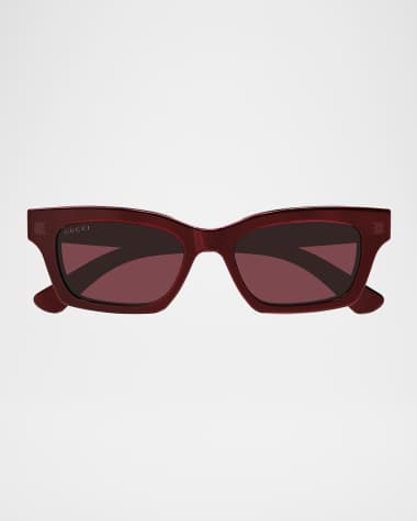 Gucci Logo Rectangular Cat-Eye Sunglasses