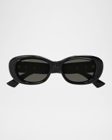Gucci GG Logo Oval Plastic Sunglasses
