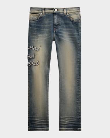 Amiri Boy's Music Club Staggered Jeans, Size 4-12