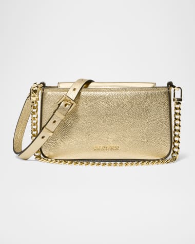 MICHAEL Michael Kors Small Metallic Leather Pouchette Crossbody Bag