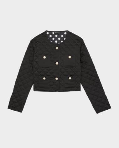 kate spade new york quilted pearly-button jacket