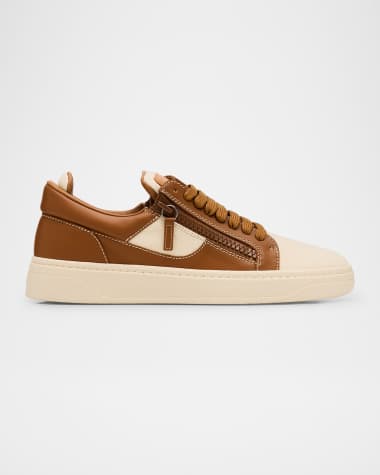 Giuseppe Zanotti Men's Karmy Canvas and Leather Low-Top Sneakers