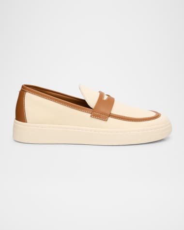 Giuseppe Zanotti Men's Karmy Canvas and Leather Penny Loafers