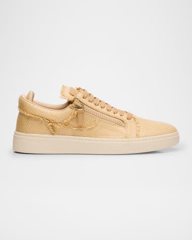 Giuseppe Zanotti Men's Mitha Raffia Low-Top Sneakers