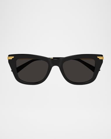 Bottega Veneta Recycled Acetate Rectangle Sunglasses