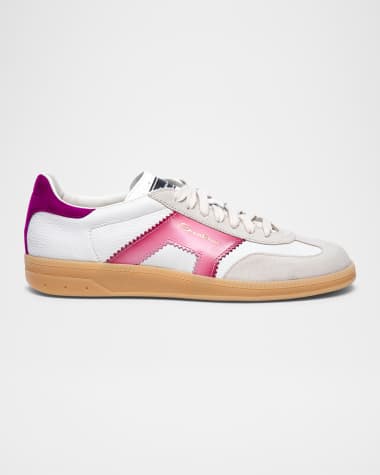 Santoni DBS Mix Leather Low-Top Sneakers