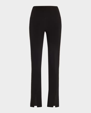 Norma Kamali Gunmetal Stud Spat Leggings