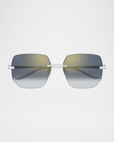 Cartier Rimless Metal Butterfly Sunglasses