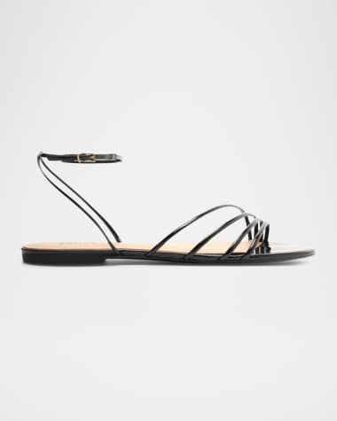 Schutz Inez Strappy Leather Flat Sandals