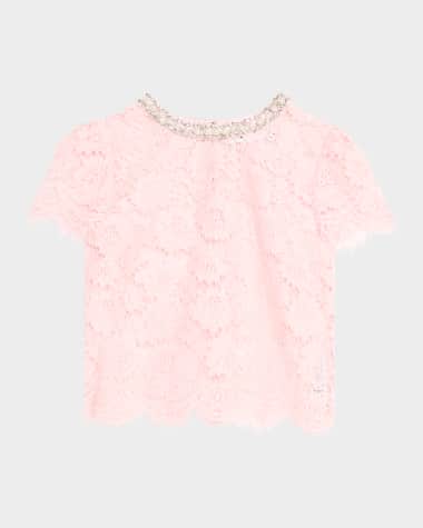 Self-Portrait Embellished Sheer Lace Top