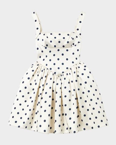 Self-Portrait Polka Dot Satin Mini Dress
