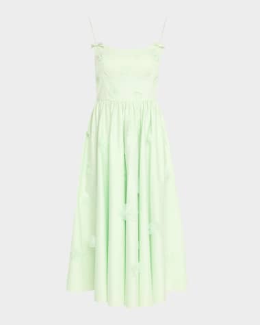 Self-Portrait Cotton Flower Midi Dress