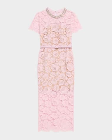 Self-Portrait Fine Lace Midi Dress