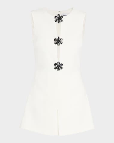 Self-Portrait Embellished Crepe Playsuit