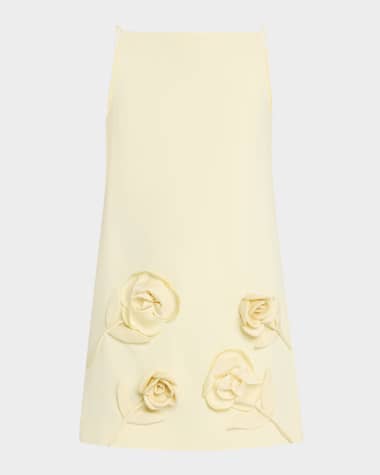 Self-Portrait Crepe Flower Mini Dress