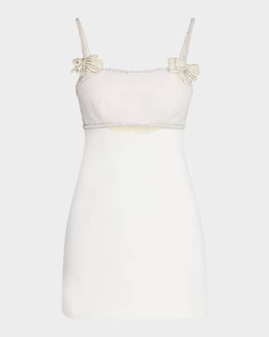 Self-Portrait Embellished Bow Mini Dress