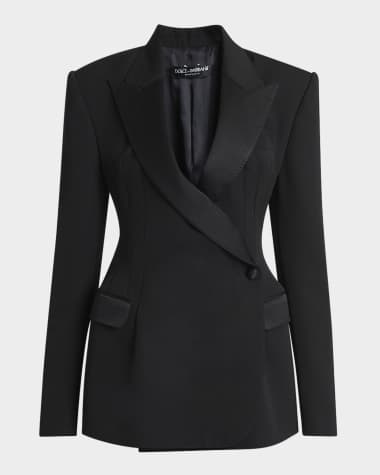 Dolce&Gabbana Wool Gabardine Double-Breasted Hourglass Blazer