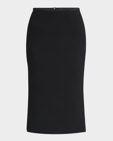 Dolce&Gabbana Stretch Crepe Straight Midi Skirt