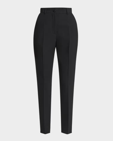 Dolce&Gabbana Wool Gabardine Straight-Leg Ankle Tuxedo Pants