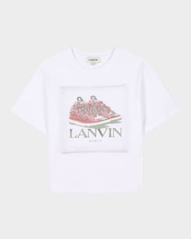 Lanvin Girl's Logo-Print Embroidered Graphic T-Shirt, Size 8-14