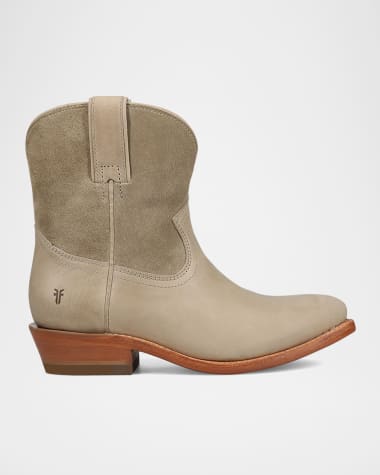 Frye Billy Mixed Leather Western Short Boots