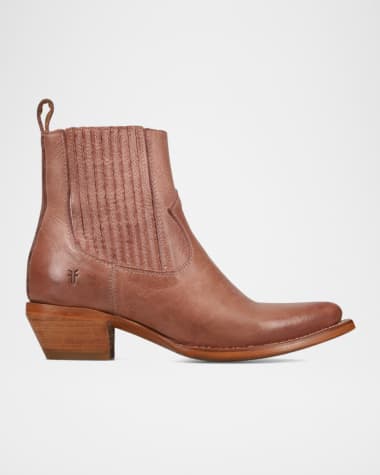 Frye Sacha Leather Western Chelsea Booties