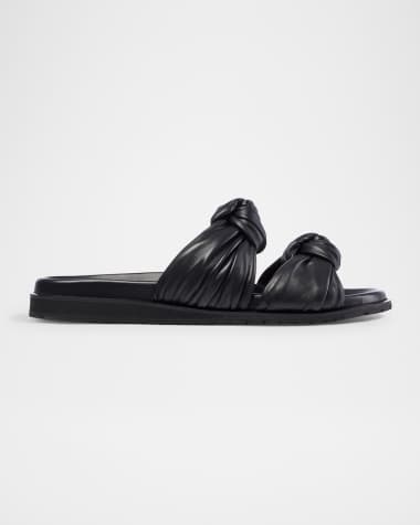 Dear Frances Tye Leather Knots Slide Sandals