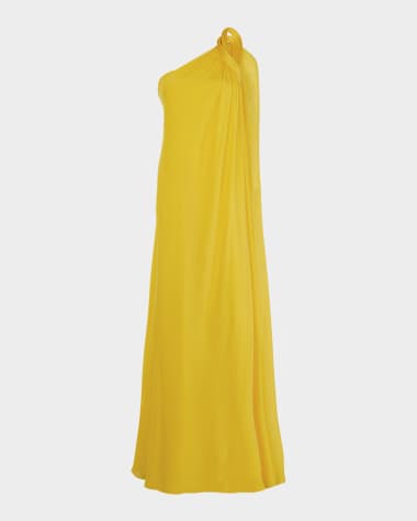 Gaurav Gupta Solaris Sculpted One-Shoulder Cape Gown