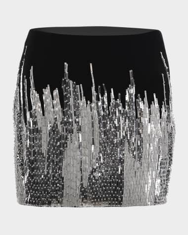 Gaurav Gupta Reptilian Sequined Mini Skirt