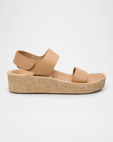 Pedro Garcia Lacey Two Band Flatform Leather Sandals
