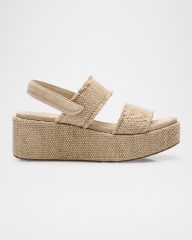 Pedro Garcia Natty Linen Flatform Sandals