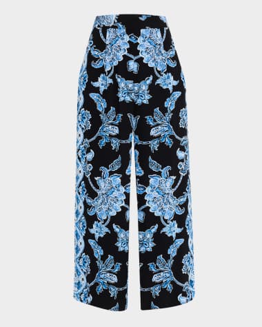Elie Tahari The Skylar Cropped Floral-Print Pants