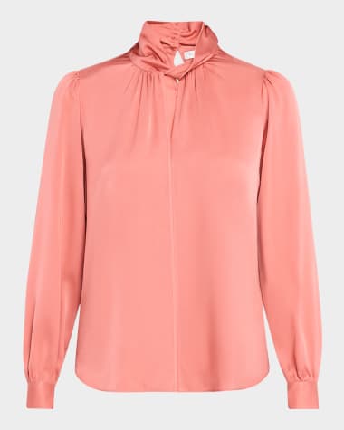 Elie Tahari The Cora Cutout Twist-Front Blouse