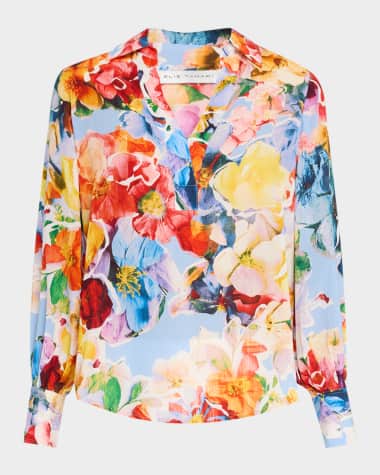 Elie Tahari The Calliope Floral-Print Blouse