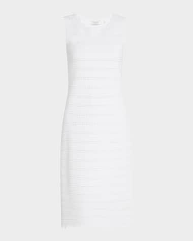 Elie Tahari The Alessandra Scalloped Pointelle Midi Dress