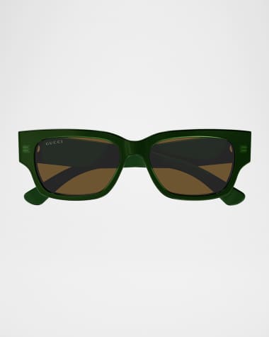 Gucci Men's GG1794SM Acetate Rectangle Sunglasses