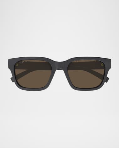 Gucci Men's GG1857SM Plastic Rectangle Sunglasses