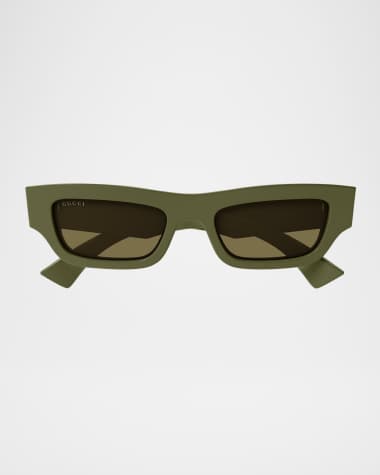 Gucci Men's GG1839SM Acetate Rectangle Sunglasses