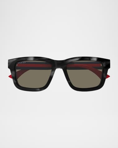 Gucci Men's GG1869SM Acetate Rectangle Sunglasses
