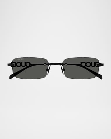 Gucci Men's GG1808SM Metal Rectangle Sunglasses