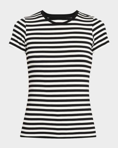 Majestic Filatures Soft Touch Crewneck Striped Jersey T-Shirt