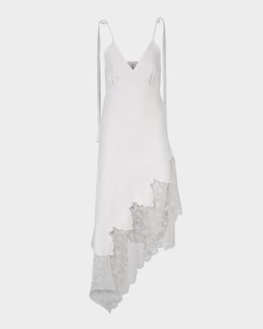 Marques'Almeida Strappy Denim and Lace Midi Dress