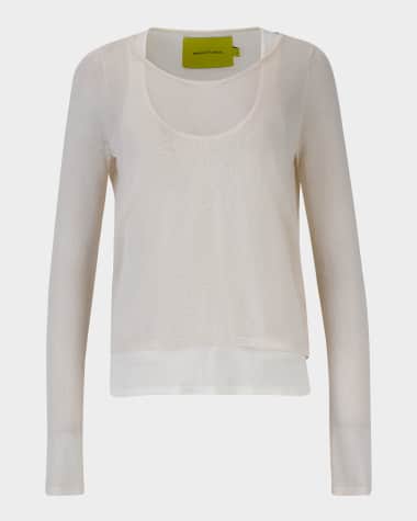 Marques'Almeida Layered Wide-Neck Knit Top