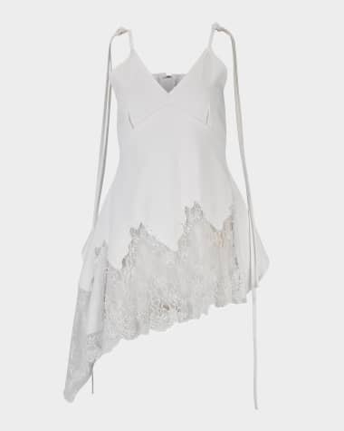 Marques'Almeida Denim and Lace Strappy Top