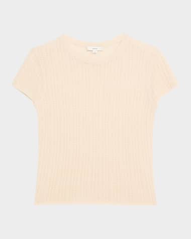 Vince Crewneck Waffle-Knit Top