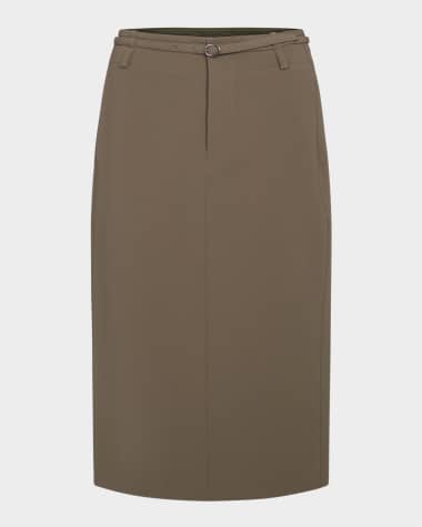 Vince Belted Midi Pencil Skirt